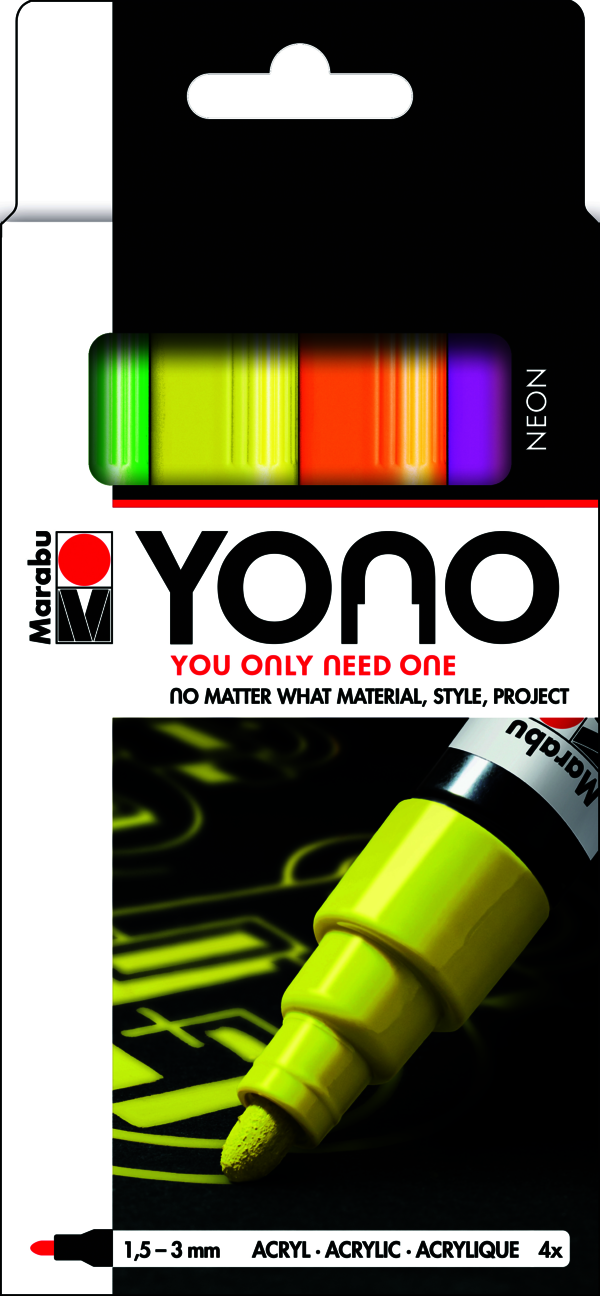 YONO Marker set NEON, 4 x 1,5-3 mm