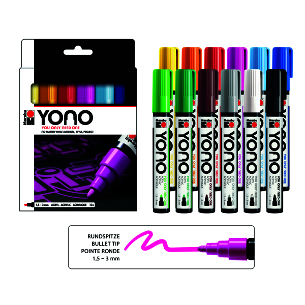 YONO Marker set, 12 x 1,5-3 mm