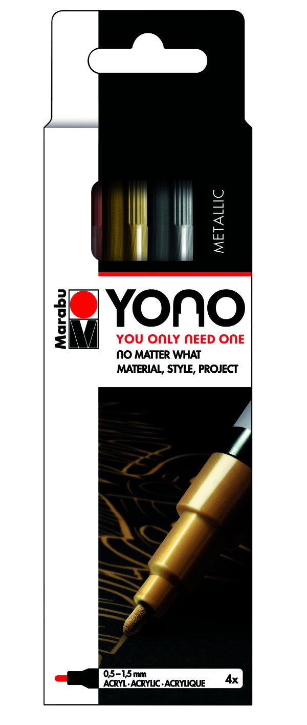 YONO Marker Set METAL, 4 x 0,5-1,5 mm